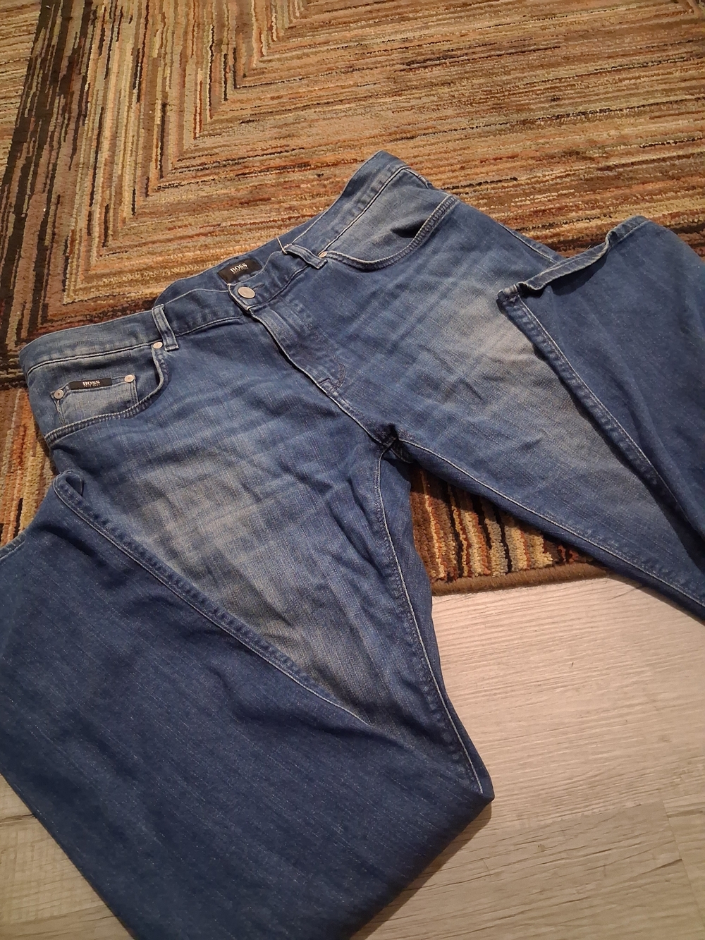Hugo Boss Men's Faded Blue Relaxed Jeans